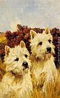 Arthur Wardle Jacque and Jean, Champion Westhighland White Terriers painting